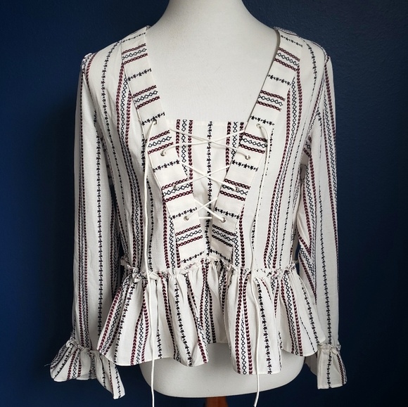 Chloe Oliver Anthropologie Dotted and Striped Top - Picture 6 of 6